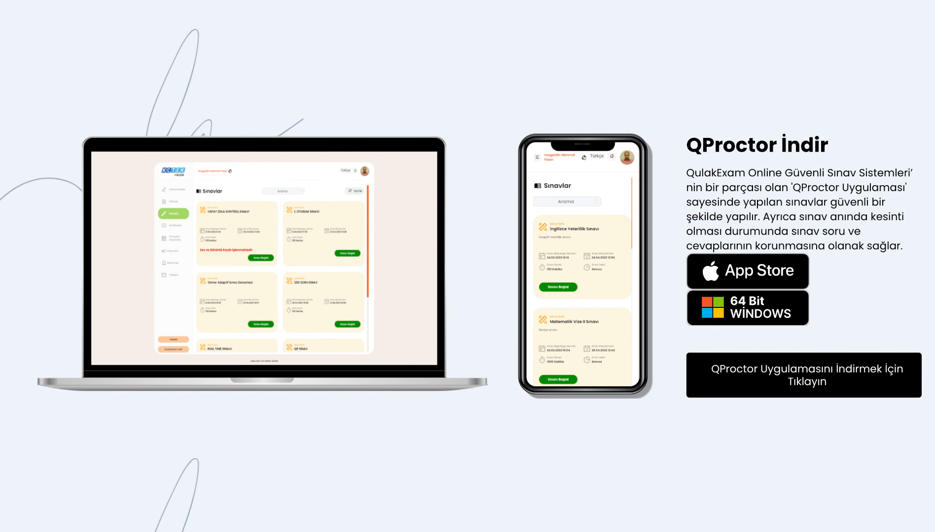 QProctor uygulamaya erişim ekranı
